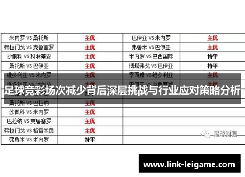 足球竞彩场次减少背后深层挑战与行业应对策略分析